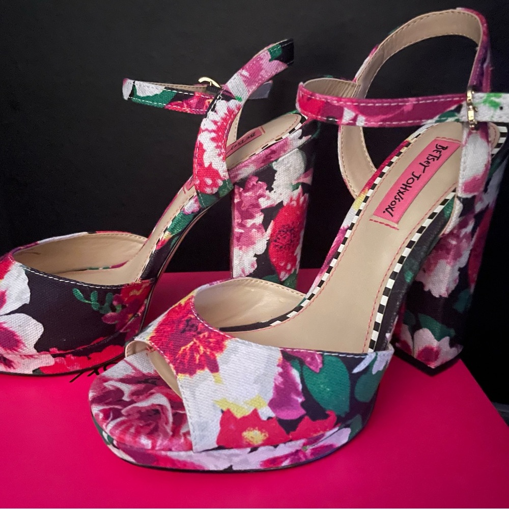Betsey Johnson Floral Platform Heels